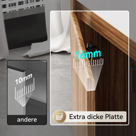 HOROW Y40-H1 Waschbecken mit 40 cm Hängendem Unterschrank, Dunkelbraun