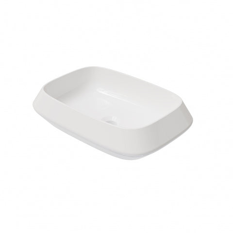 HOROW F12A-S5235 Aufsatzwaschbecken Oval Weiß ohne Hahnloch