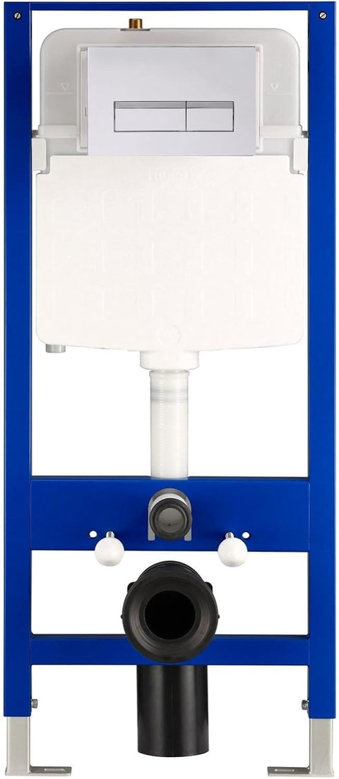 Vorwandelement WC Set mit Unterputz Spülkasten & Chrom Betätigungsplatte, HDPE, 50x10x114 cm