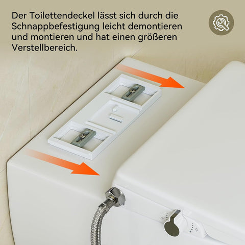 WC-Sitz mit Bidet-Funktion - Doppel-Düsen, ohne Strom, Absenkautomatik