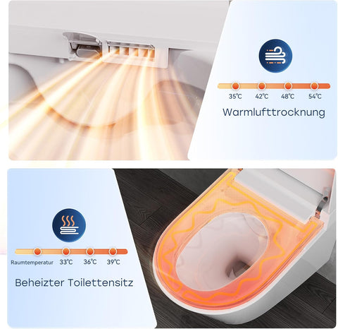 Smart Hänge-WC mit Selbstreinigender Düse und Fernbedienung