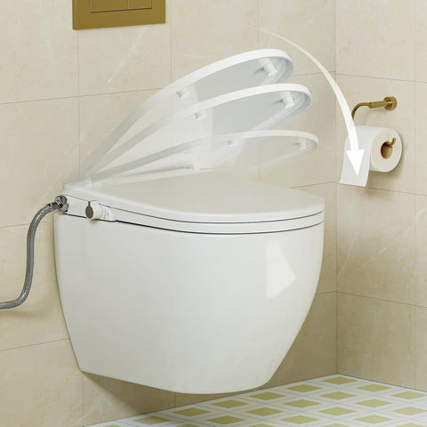 WC-Sitz mit Bidet-Funktion - Doppel-Düsen, ohne Strom, Absenkautomatik
