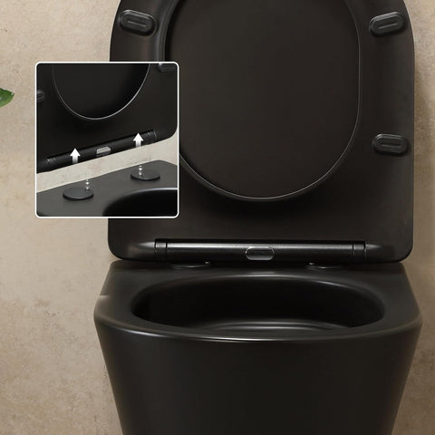 Wand-WC Mattschwarz mit Softclose-Deckel