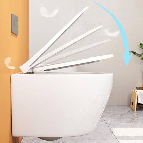 HOROW UG09R Wand-WC aus Keramik mit Soft-Close-Sitz & Superspin-Spülung
