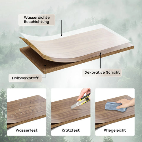 HOROW Y40-H1 Waschbecken mit 40 cm Hängendem Unterschrank, Dunkelbraun