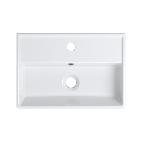 HOROW Waschbecken F10-S4531 Weiß mit Hahnloch & Überlauf,45 cm