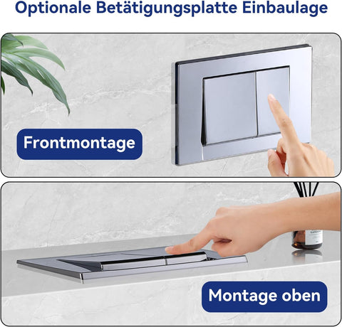 Vorwandelement WC Set mit Unterputz Spülkasten & Betätigungsplatte - HDPE & Bemaltes Eisen - 50x12x82 cm