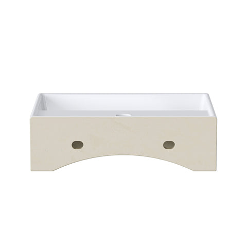 HOROW Waschbecken F10-S4531 Weiß mit Hahnloch & Überlauf,45 cm