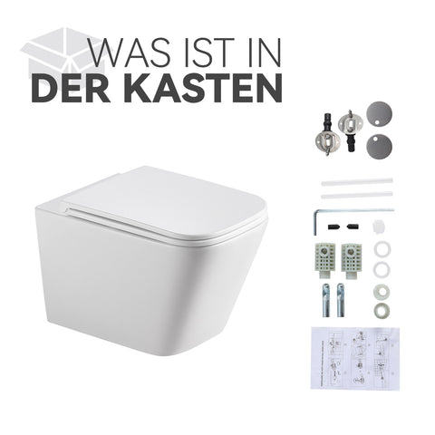 HOROW UG07S Spülrandloses Wand-WC aus Keramik – Mit Soft-Close-Sitz, Superspin-Spülung & Nano-Beschichtung