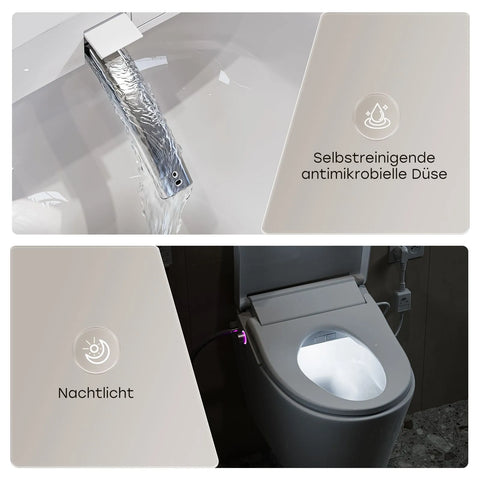 HOROW B0409 Dusch-WC Sitz mit Absenkautomatik & Mehreren Duschmodi usw.