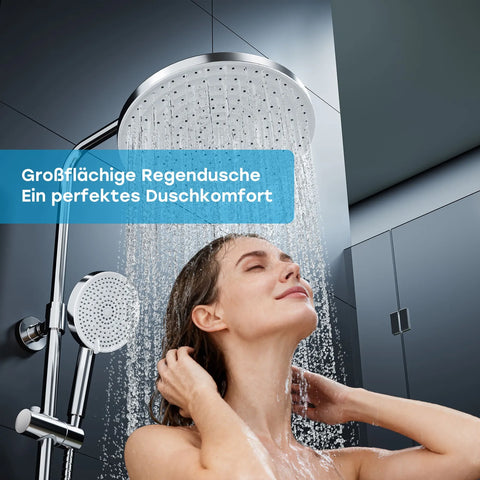 HOROW LYHS02H Duschsystem mit Thermostat – 30 cm Rundkopf, 5 Modi, Keramikventilkern, Chrom