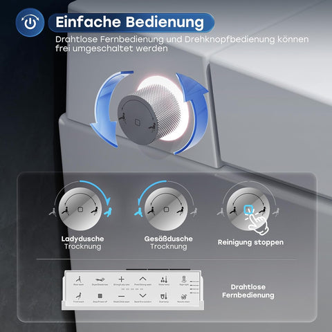 Smart Hänge-WC mit Selbstreinigender Düse und Fernbedienung