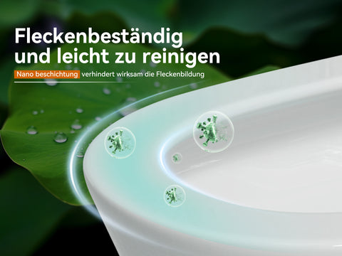 HOROW W384 Wand-WC spülrandlos, Hänge-Toilette mit 360° Superspin-Spülung