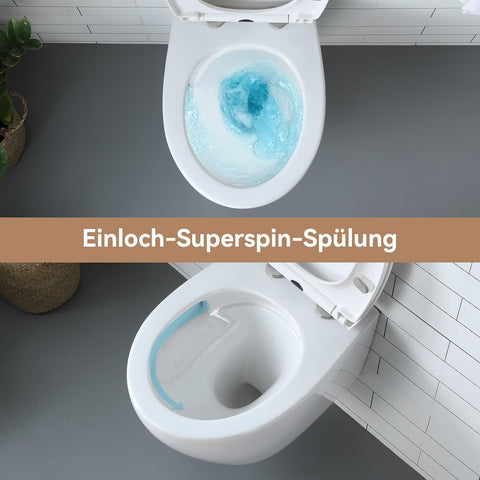 Hänge-WC Keramik mit Absenkautomatik & Superspin-Spülung
