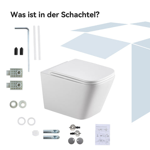 HOROW UG07S Spülrandloses Wand-WC aus Keramik – Mit Soft-Close-Sitz, Superspin-Spülung & Nano-Beschichtung