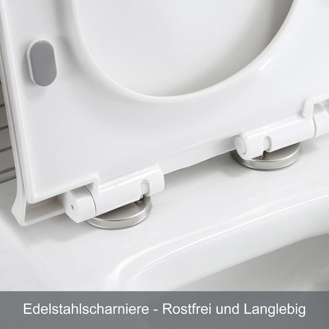 Spülrandloses Hänge-WC aus Keramik – Wand-WC mit abnehmbarem Softclose-Sitz