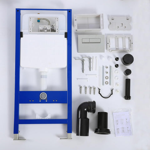 Vorwandelement WC Set mit Unterputz Spülkasten & Chrom Betätigungsplatte, HDPE, 50x10x114 cm