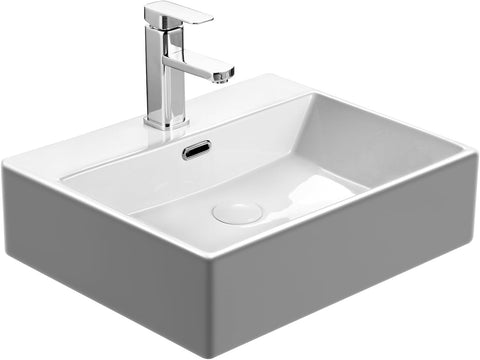 Eckiges Keramik-Waschbecken Weiß 50,5 cm - Gäste-WC Aufsatz