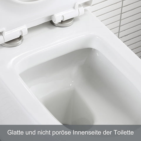 Spülrandloses Hänge-WC aus Keramik – Wand-WC mit abnehmbarem Softclose-Sitz