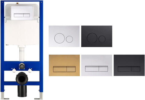 Vorwandelement WC Set mit Unterputz Spülkasten & Chrom Betätigungsplatte, HDPE, 50x10x114 cm