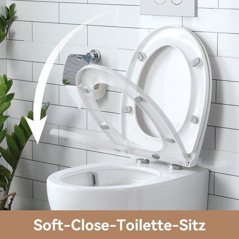 Hänge-WC Keramik mit Absenkautomatik & Superspin-Spülung
