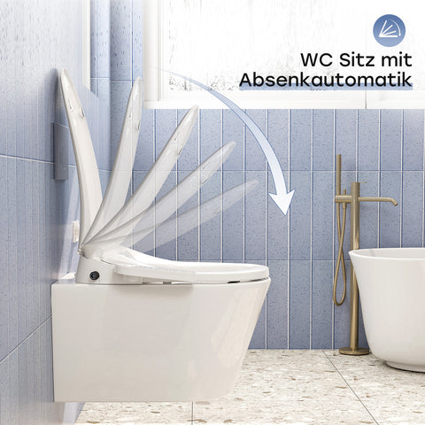 HOROW B0408 Elektrischer Dusch-WC Sitz – Intelligenter Bidet-Toilettensitz mit Absenkautomatik, Warmluft, Nachtlicht & einstellbarer Temperatur und Wasserdruck