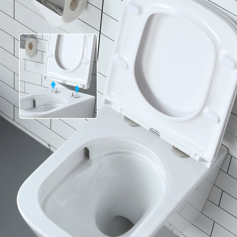 HOROW UG07S Spülrandloses Wand-WC aus Keramik – Mit Soft-Close-Sitz, Superspin-Spülung & Nano-Beschichtung
