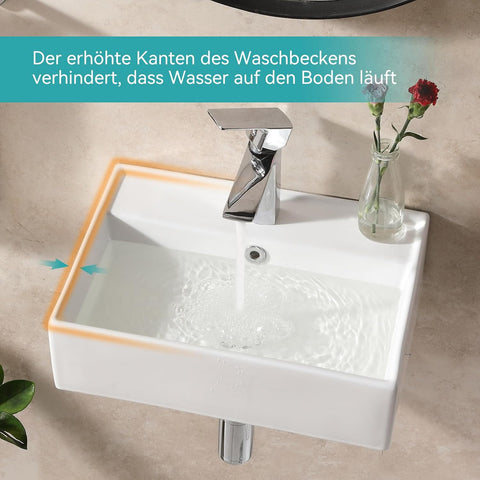 Aufsatzwaschbeckecken Keramik Eckig - Kleines Gäste-WC Waschtisch