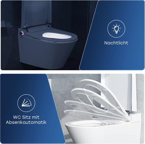 Smart Hänge-WC mit Selbstreinigender Düse und Fernbedienung