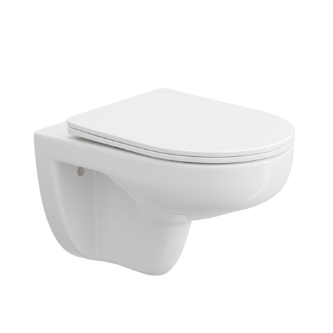 HOROW UG15R Wand-WC, spülrandlose Toilette aus Keramik, 52,5 × 36 × 36,5 cm