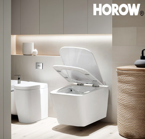 HOROW UG02 Spülrandloses Hänge-WC – Wand-WC mit Tiefspüler, Geruchsarm & Wassersparend