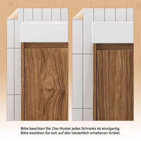 HOROW Y40-H1 Waschbecken mit 40 cm Hängendem Unterschrank, Dunkelbraun