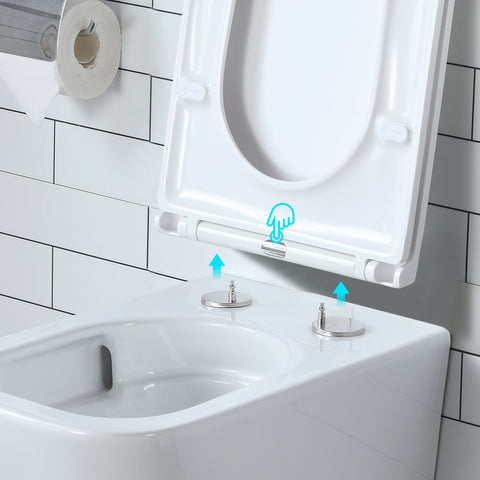 HOROW UG07S Spülrandloses Wand-WC aus Keramik – Mit Soft-Close-Sitz, Superspin-Spülung & Nano-Beschichtung