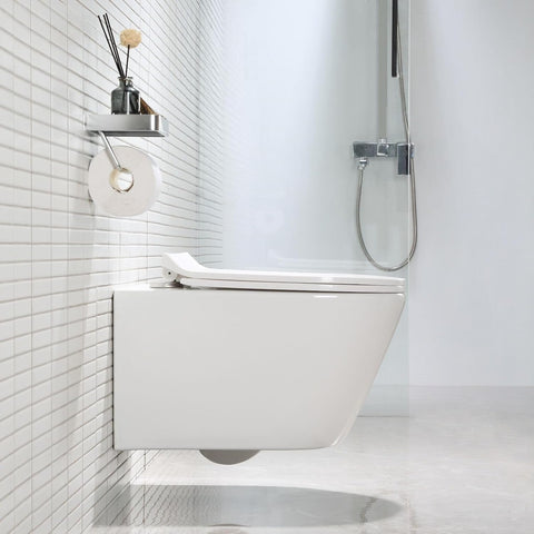 Spülrandloses Hänge-WC aus Keramik – Wand-WC mit abnehmbarem Softclose-Sitz