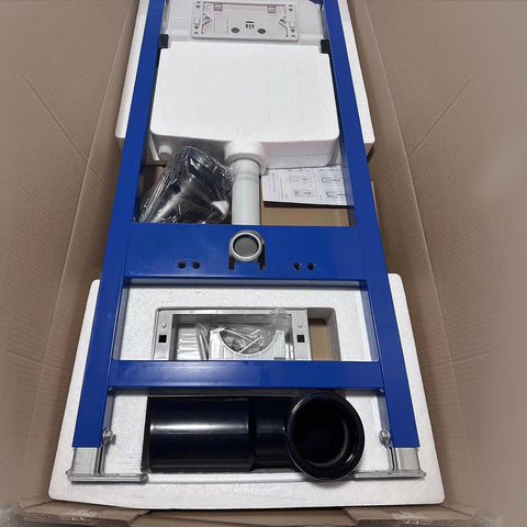 Vorwandelement WC Set mit Unterputz Spülkasten & Chrom Betätigungsplatte, HDPE, 50x10x114 cm