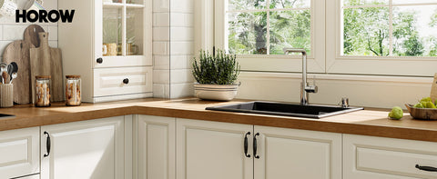 HOROW A09R-S6045B Granit Spülbecken Schwarz 60×45 cm