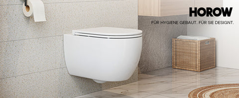 HOROW UG16R Spülrandloses Wand-WC mit Soft-Close-Deckel, 54×36×35,5 cm