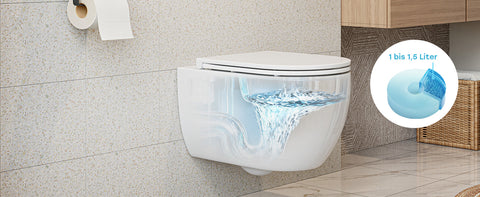 HOROW UG16R Spülrandloses Wand-WC mit Soft-Close-Deckel, 54×36×35,5 cm