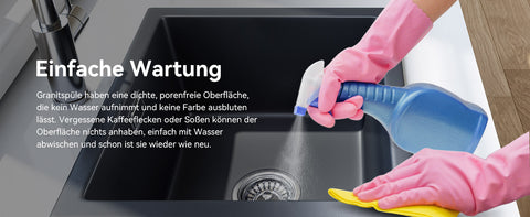 HOROW A02R-S4540B Granit Spüle Schwarz 45×40 cm