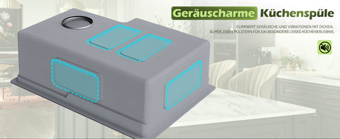 HOROW S03W-S6244S Spülbecken Edelstahl 62x44 cm