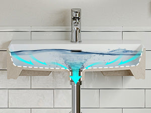 HOROW F10A-S6042 Waschbecken 60 cm mit Hahnloch & Überlauf