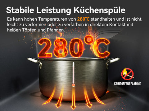 HOROW A09R-S6045B Granit Spülbecken Schwarz 60×45 cm