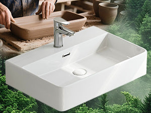 HOROW F10A-S6042 Waschbecken 60 cm mit Hahnloch & Überlauf