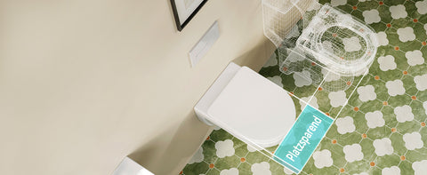 HOROW UG15R Wand-WC, spülrandlose Toilette aus Keramik, 52,5 × 36 × 36,5 cm