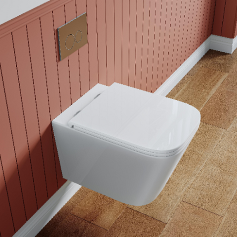 HOROW UG07S Spülrandloses Wand-WC aus Keramik – Mit Soft-Close-Sitz, Superspin-Spülung & Nano-Beschichtung