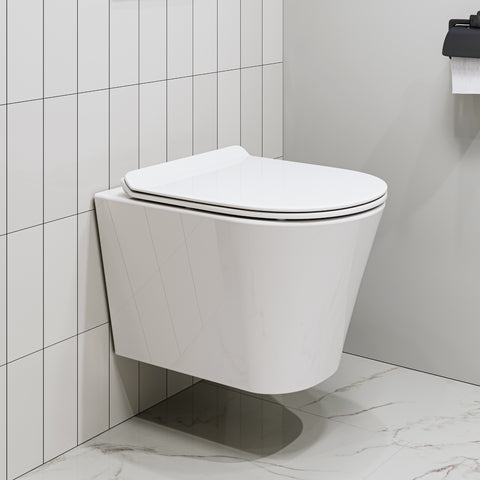 HOROW UG08R Wand-WC aus Keramik mit Soft-Close-Sitz & Nano-Beschichtung – Tiefspüler für moderne Bäder