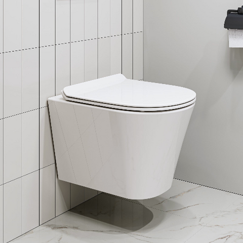 HOROW UG08R Wand-WC aus Keramik mit Soft-Close-Sitz & Nano-Beschichtung – Tiefspüler für moderne Bäder