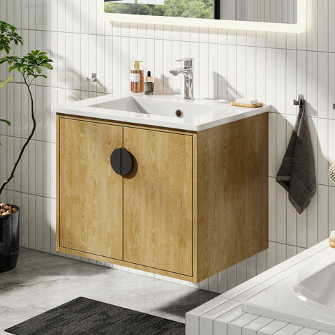 HOROW Y60-H2 Waschbecken und Unterschrank 60cm Badmöbel Set