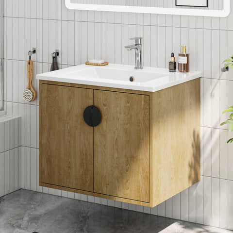 HOROW Y60-H2 Waschbecken und Unterschrank 60cm Badmöbel Set