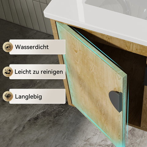 HOROW Y60-H2 Waschbecken und Unterschrank 60cm Badmöbel Set
